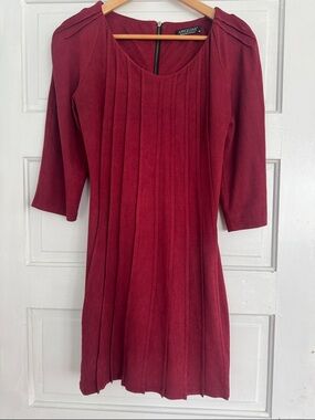 APPLELINE SILK Istanbul Paris New York Burgundy Pleated Dress  silk - size 38
